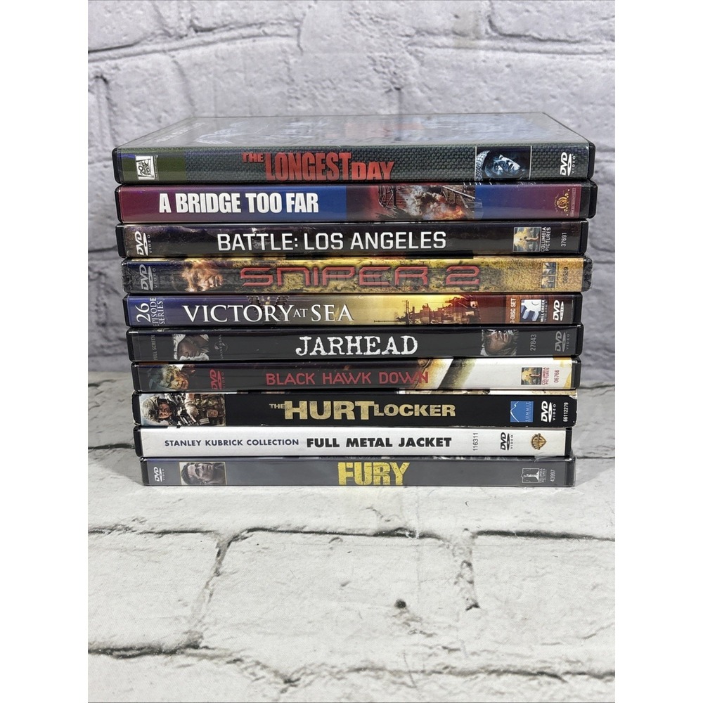 War Films Military Action Movies DVD Lot Of 10 Jarhead Fury Full Metal Jacket
